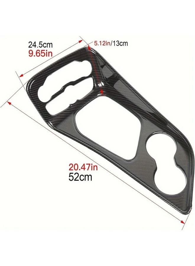 Carbon Fiber Center Console Trim Gear Shift Panel Cover For Dodge Challenger 2015 2023 - Image 2